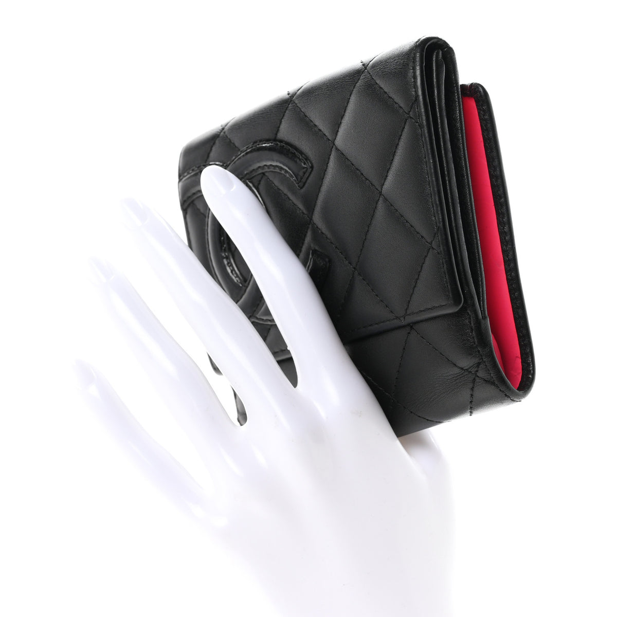 Chanel Lambskin Quilted Cambon Flap Wallet Black 2 of 8
