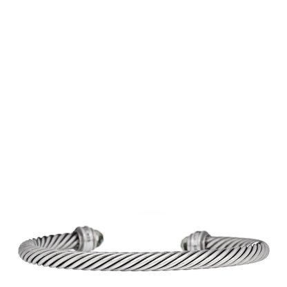 David Yurman Sterling Silver Diamond Prasiolite 5mm Cable Classics Bracelet 2 of 3