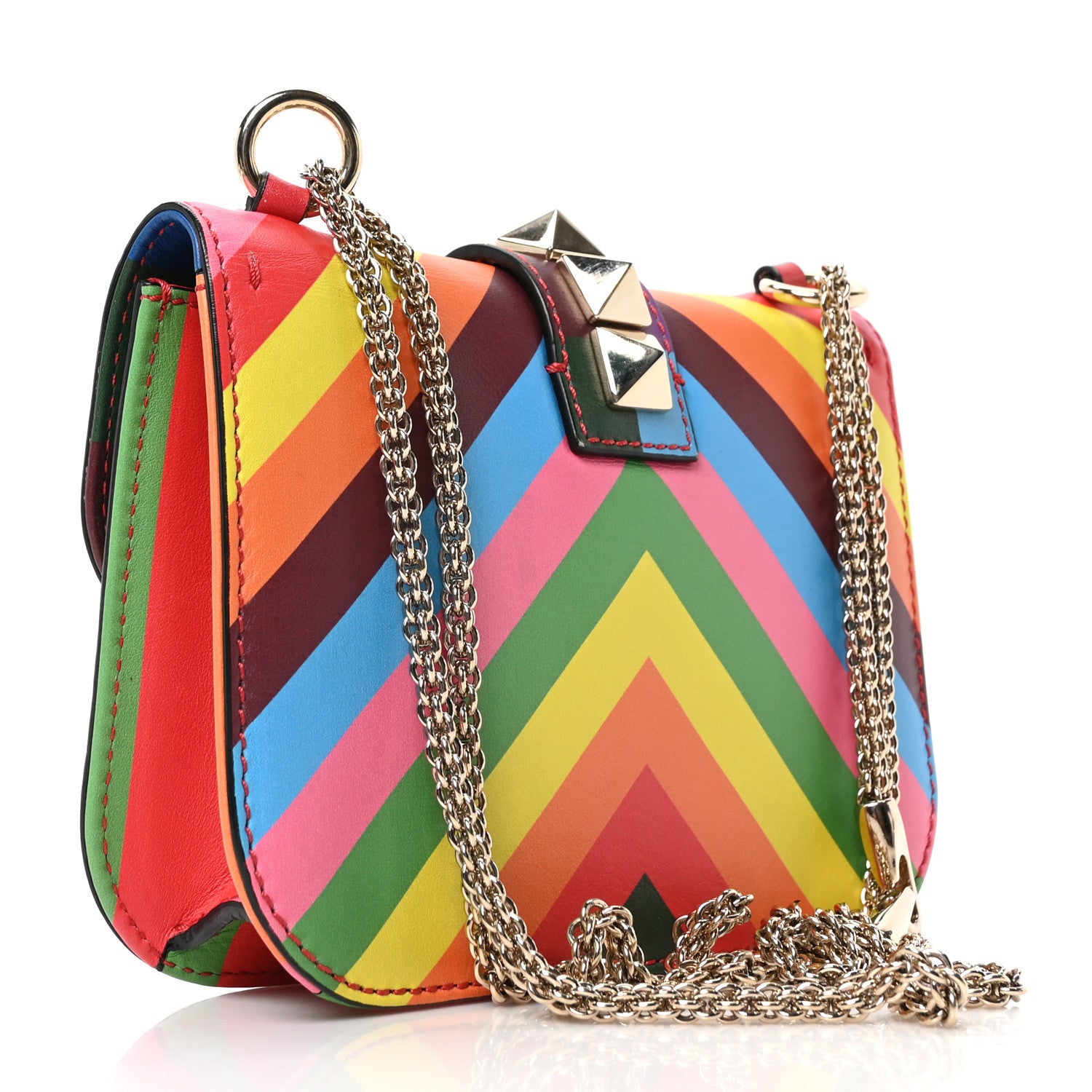 Valentino Garavani Vitello 1973 Small Glam Lock Rockstud Flap Multicolor 3 of 9