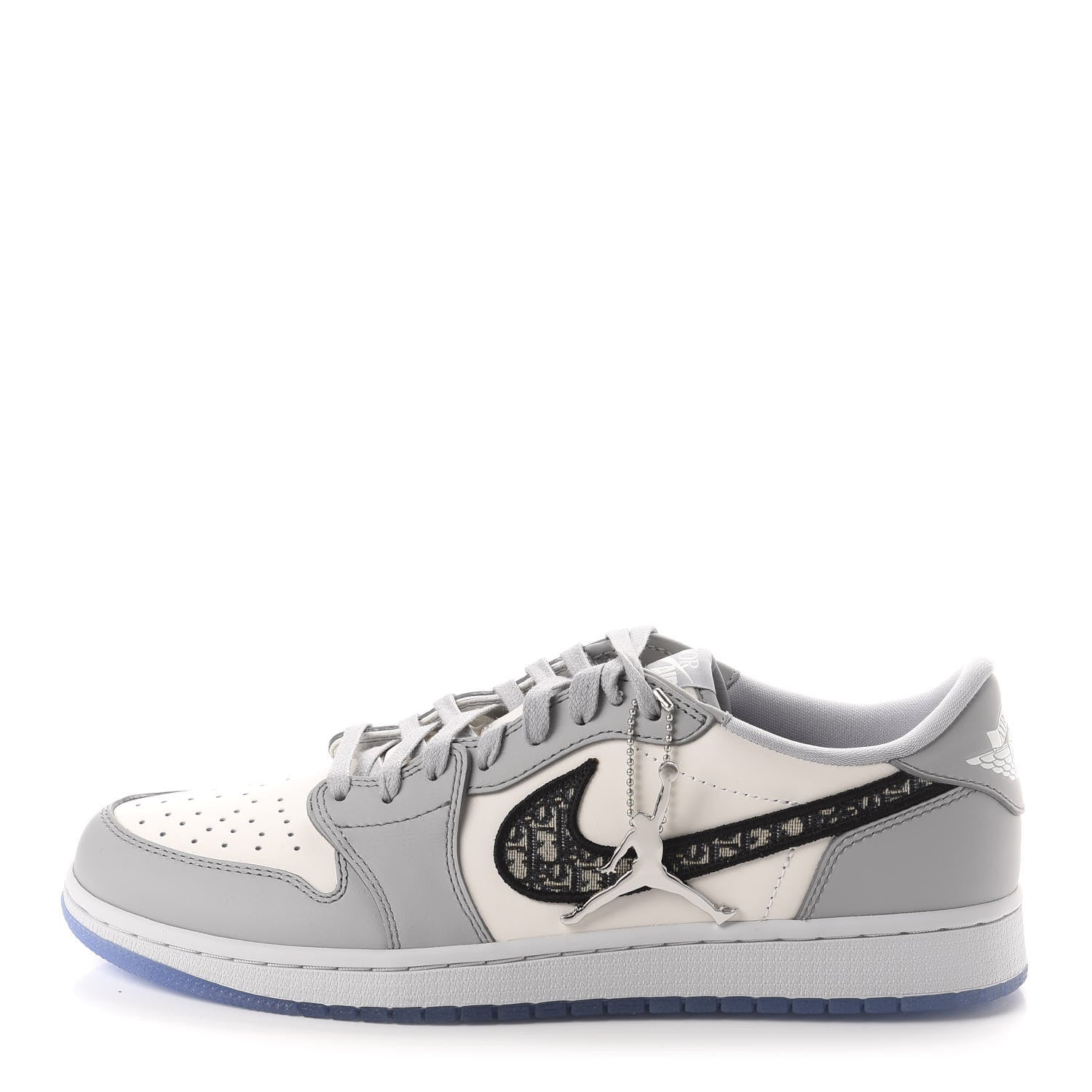 Christian Dior X NIKE AIR JORDAN Calfskin Mens Oblique Low Sneakers 44.5 Beige White 1 of 18