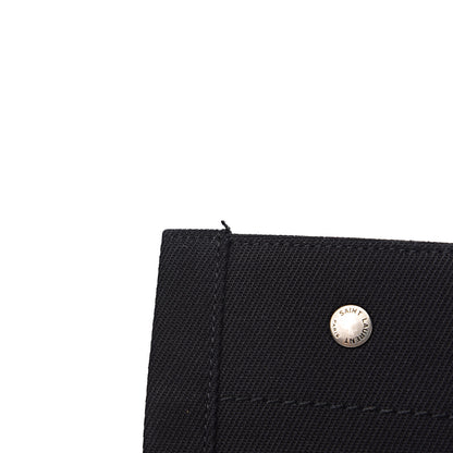 Saint Laurent Linen Calfskin Rive Gauche Tote Black 7 of 10
