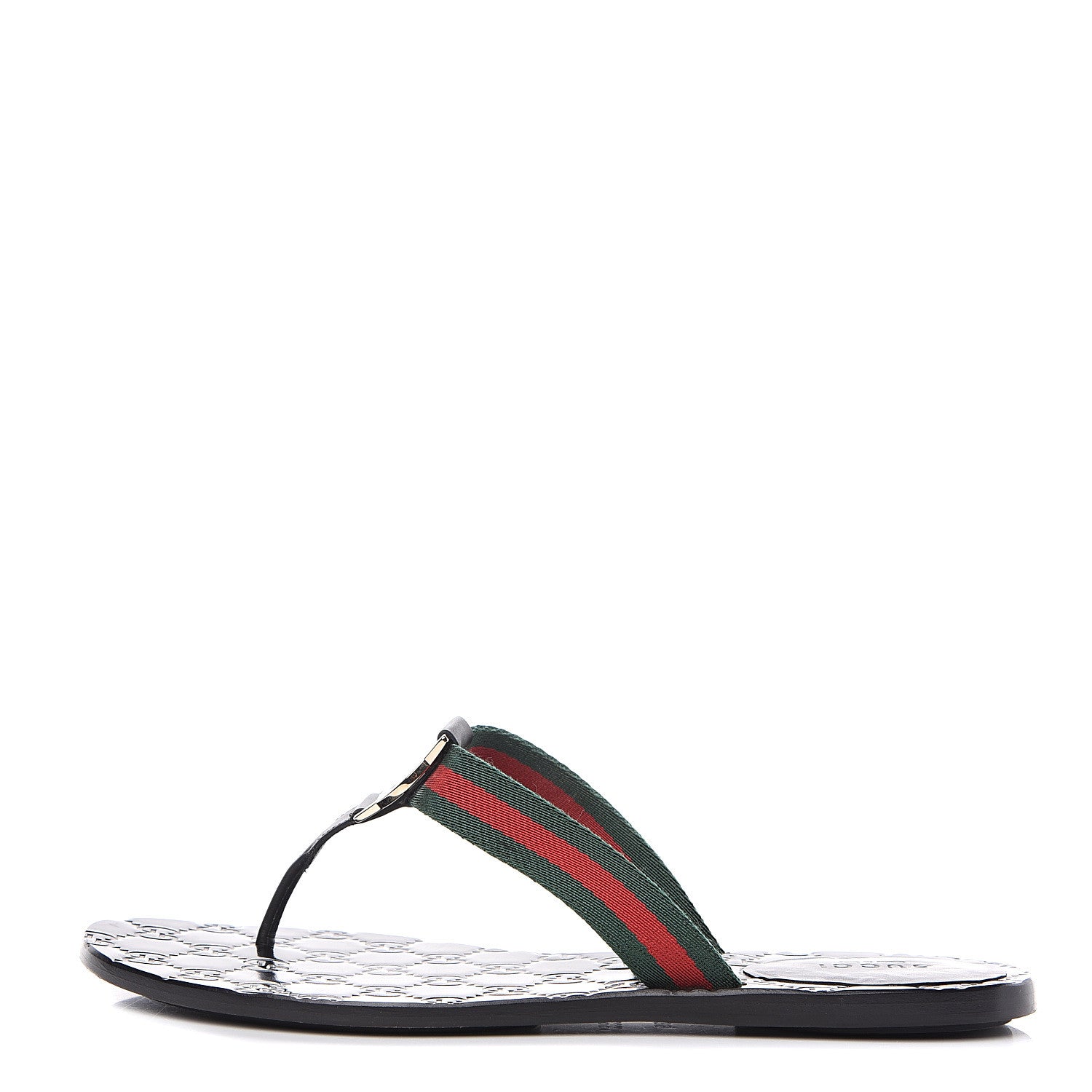 Gucci Nylon Guccissima Web Womens Thong Sandals 39 Green Red Black 1 of 10