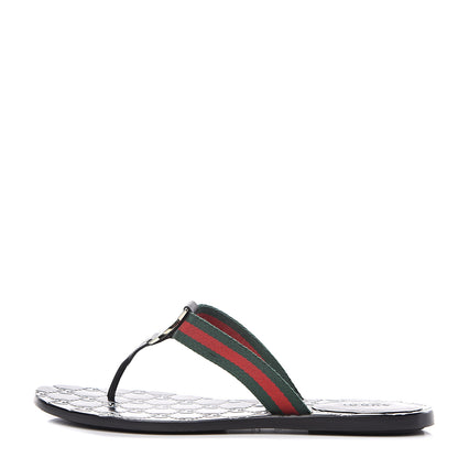 Gucci Nylon Guccissima Web Womens Thong Sandals 39 Green Red Black 1 of 10