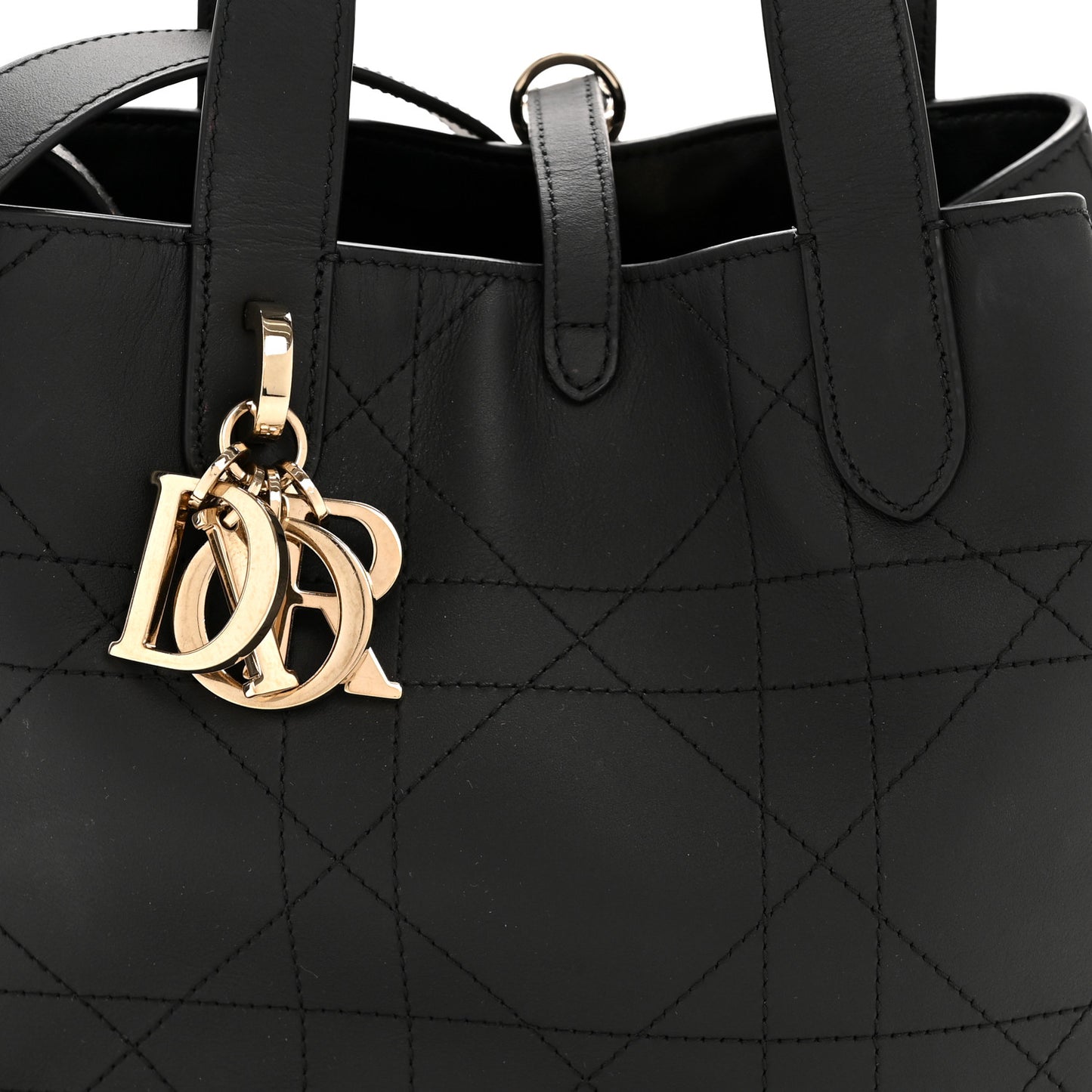 Smooth Calfskin Vintage Flat Macrocannage Small Toujours Vertical Tote Black