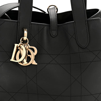 Christian Dior Smooth Calfskin Vintage Flat Macrocannage Small Toujours Vertical Tote Black 8 of 12