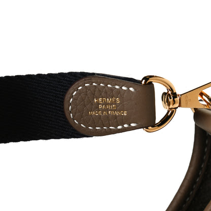 Hermes Taurillon Clemence Amazone Evelyne TPM Etoupe Bleu Indigo 7 of 13