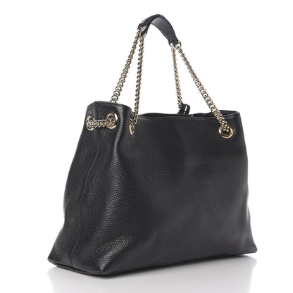 Gucci Pebbled Calfskin Medium Soho Chain Shoulder Bag Black 2 of 9