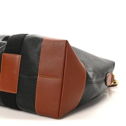 Mulberry Eco Scotchgrain Calfskin Heritage Day Clipper Duffle Bag Black Cognac 9 of 9