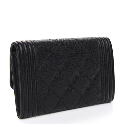Chanel Calfskin Quilted Boy Flap Card Holder Black 3 of 9