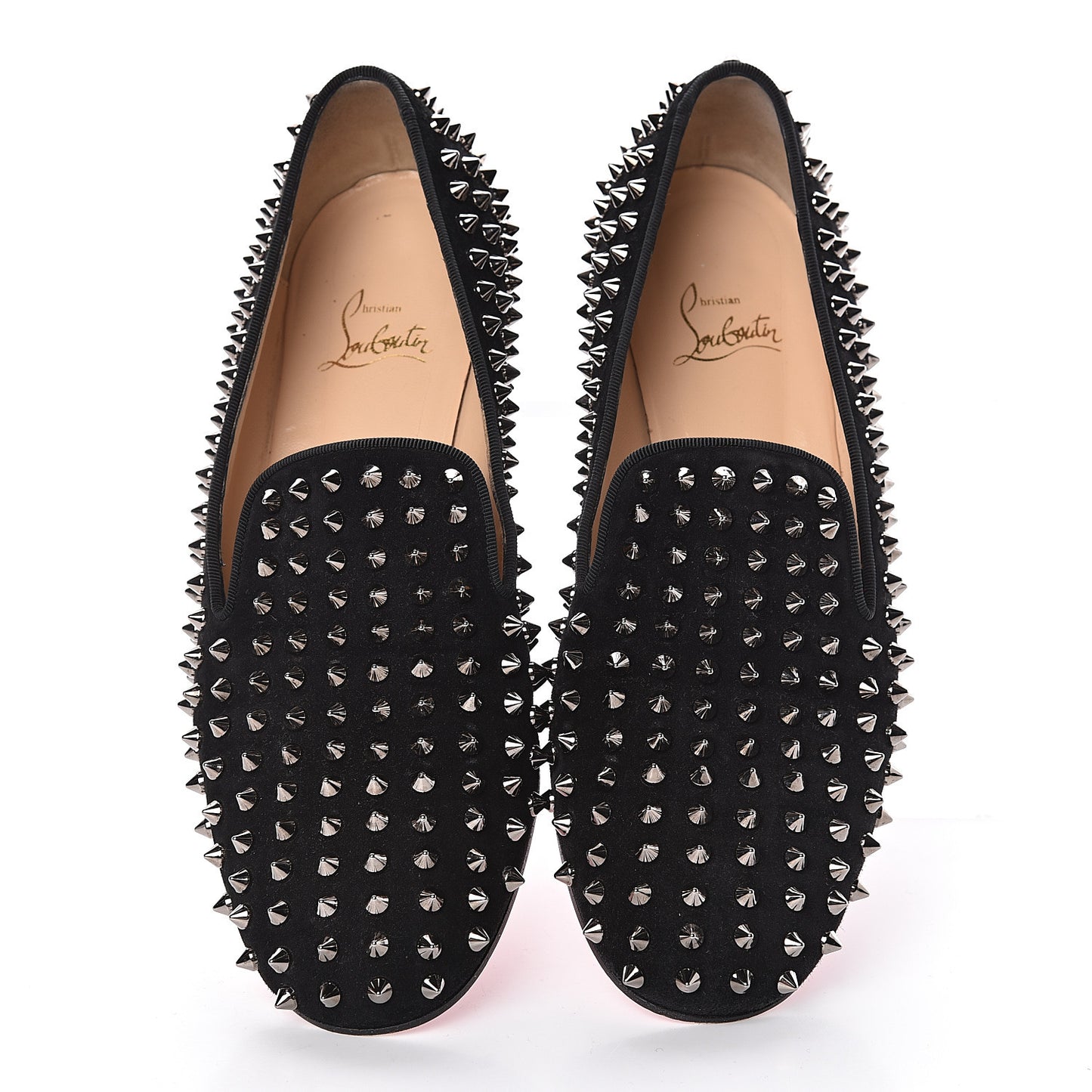 Suede Mens Rollerboy Spikes Flat Loafers 39.5 Black
