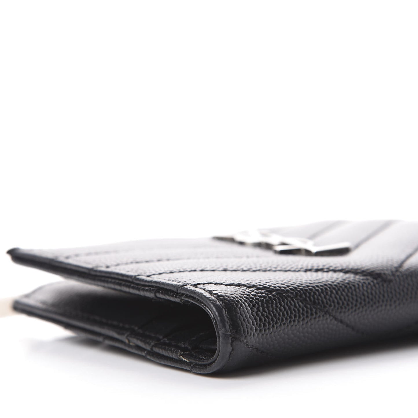 Grain De Poudre Matelasse Chevron Monogram Zipped Card Case Black