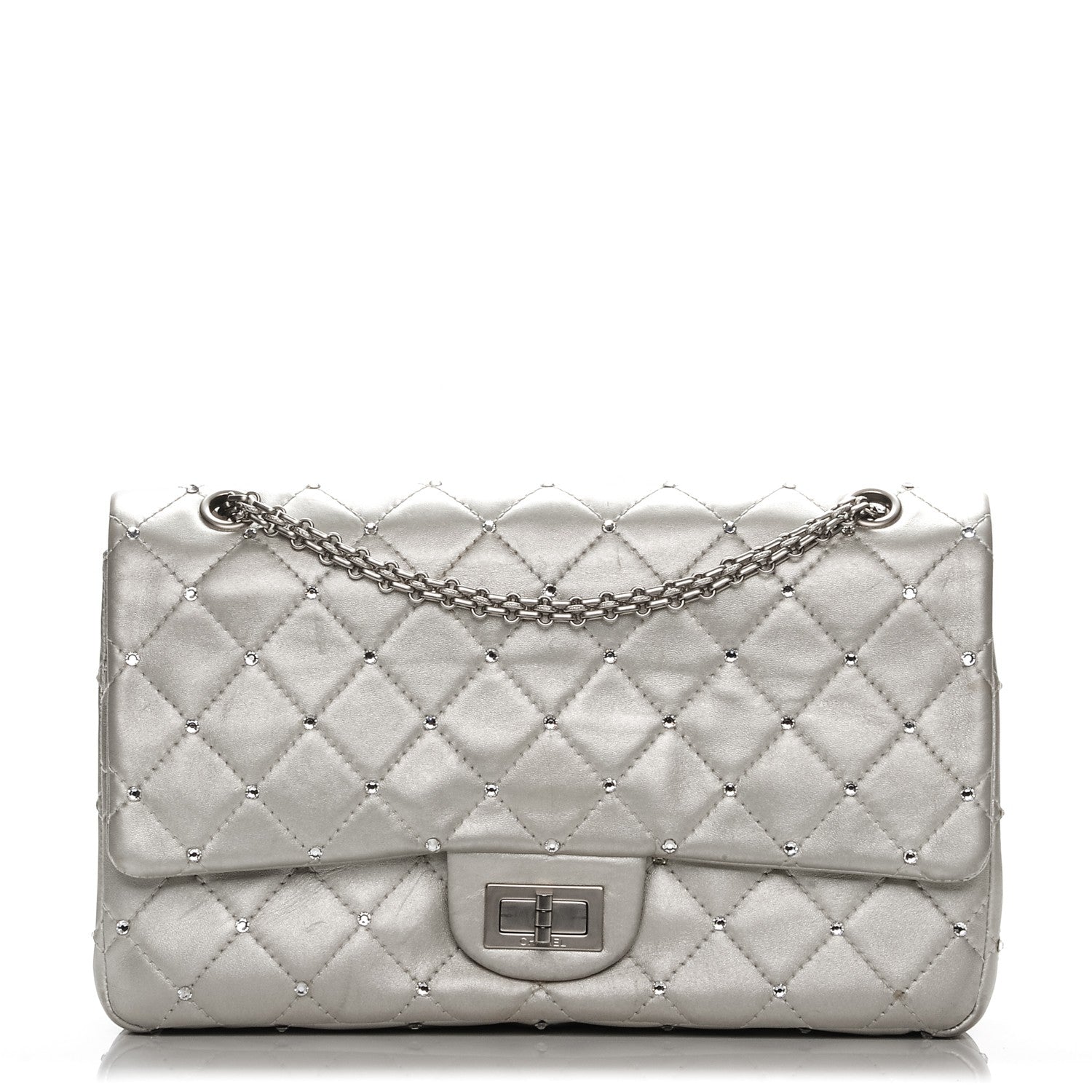 Chanel Metallic Lambskin Crystal 2.55 Reissue 227 Flap Pale Gold 1 of 18