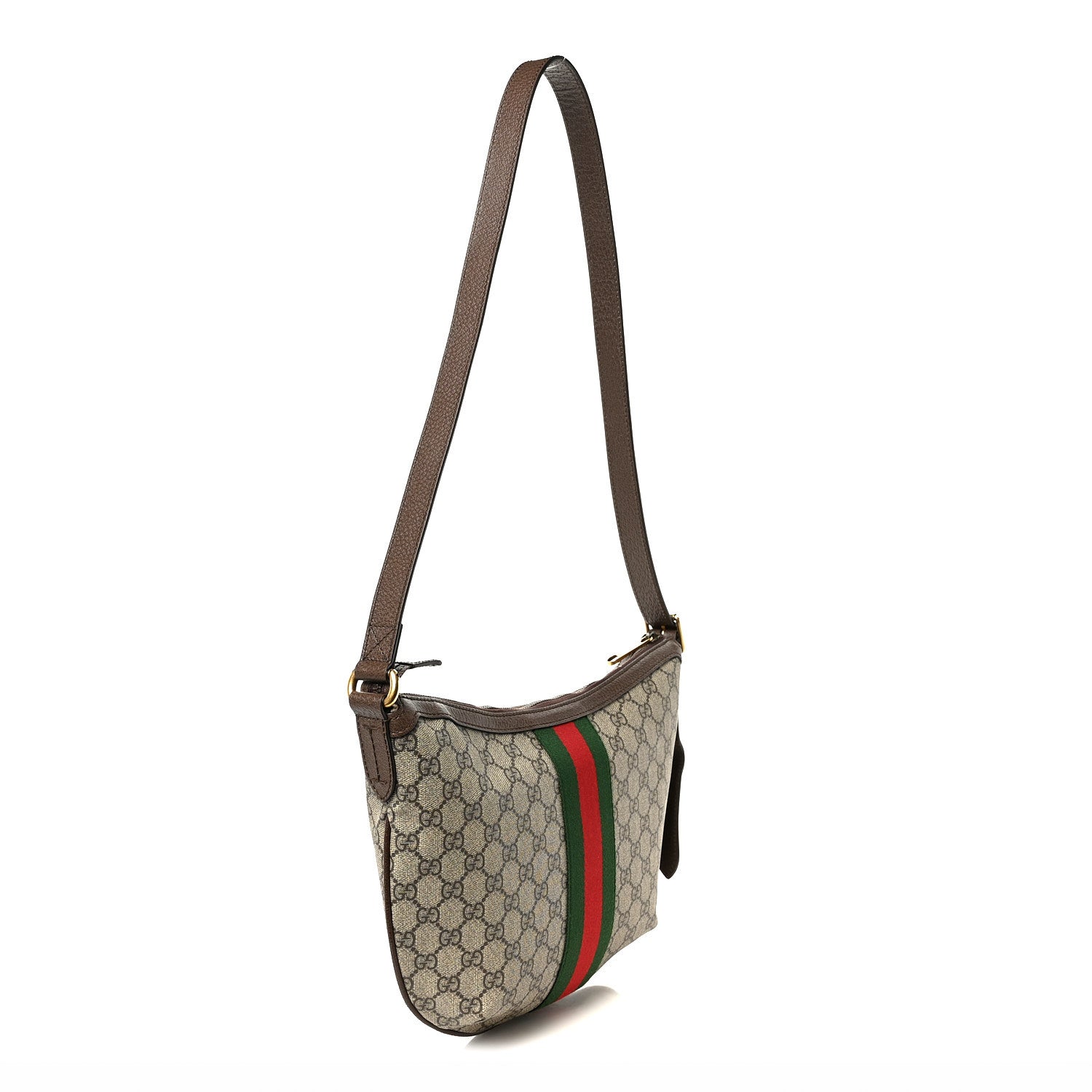 Gucci GG Supreme Monogram Web Small Ophidia Half Moon Hobo Brown 3 of 13