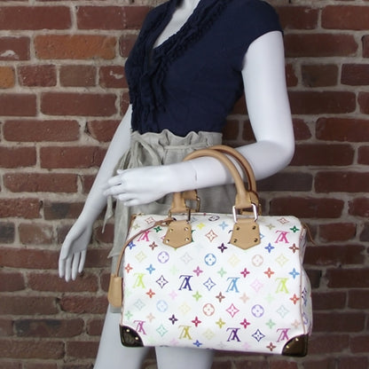 Louis Vuitton Monogram Multicolor Speedy 30 White 2 of 11