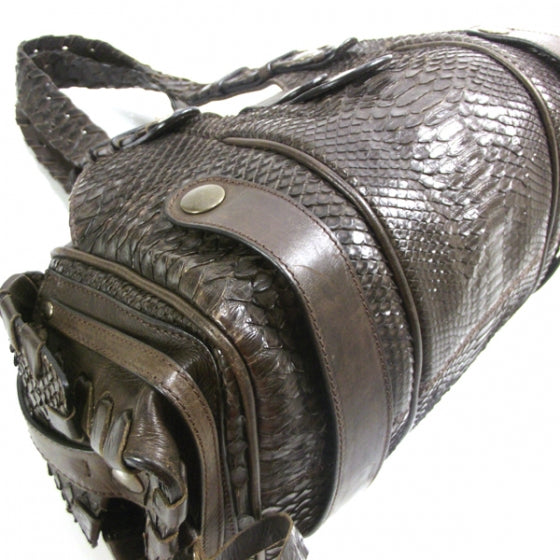Chloe Python Silverado Shoulder Bag Dark Brown 5 of 12