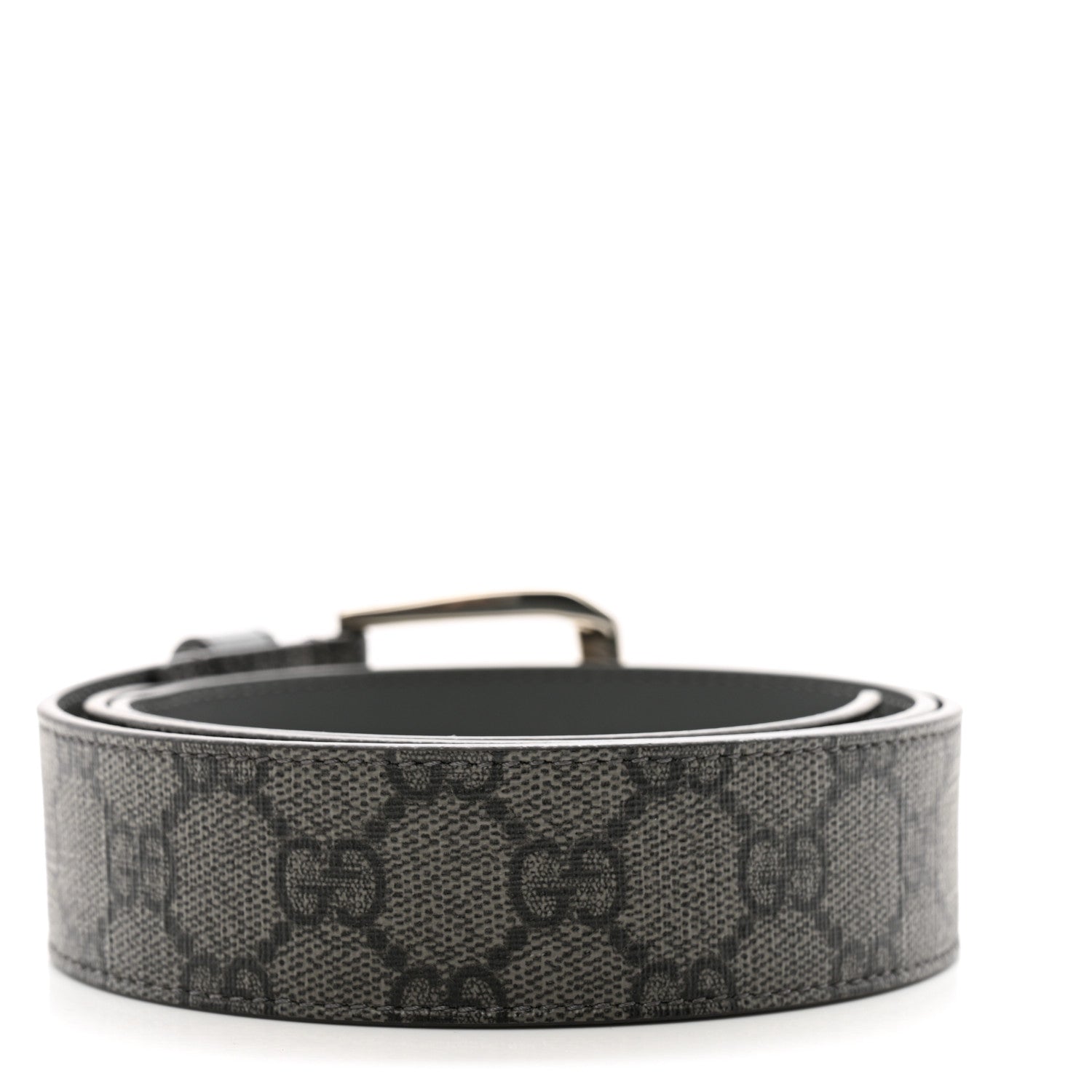 Gucci GG Supreme Monogram Plutone Calfskin 35mm Belt 90 36 Gray 2 of 7