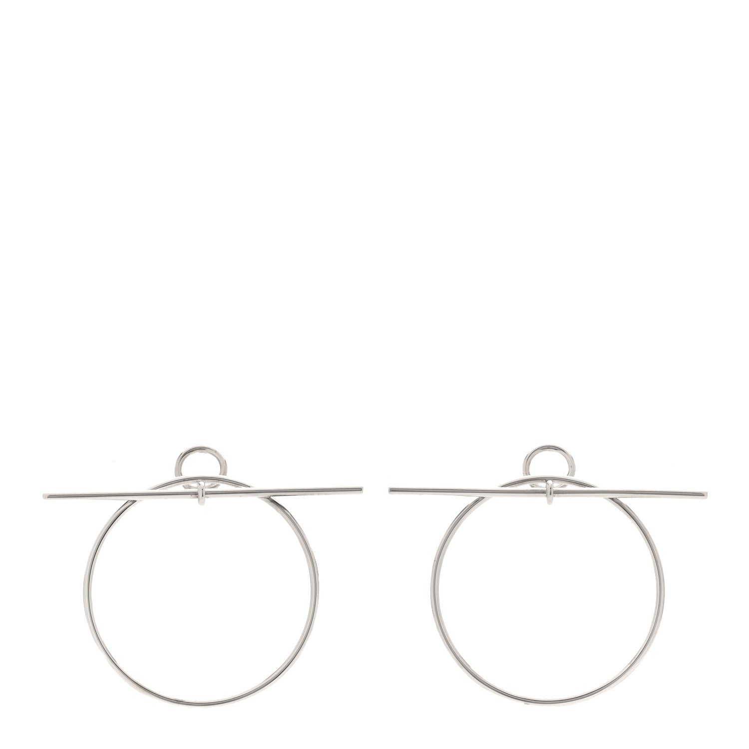 Hermes Sterling Silver MM Loop Earrings 1 of 5
