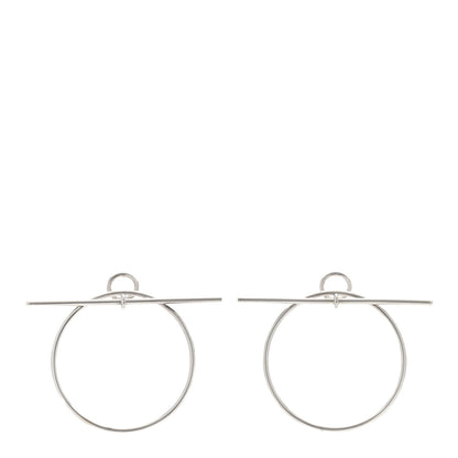 Hermes Sterling Silver MM Loop Earrings 1 of 5