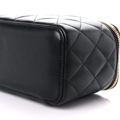 Chanel Lambskin Quilted Small Vanity Case With Chain Black 9 of 9