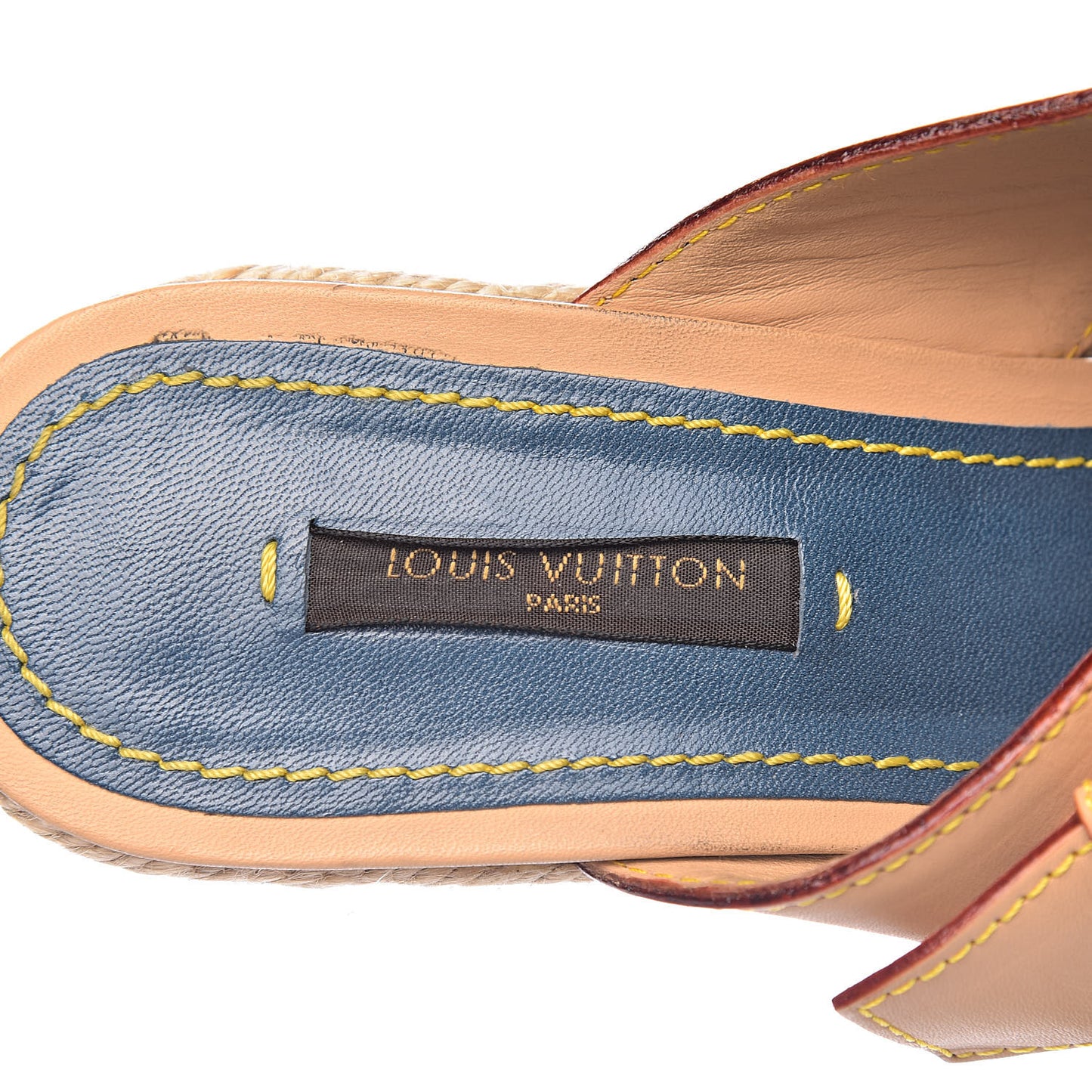 Vachetta Denim Juan Les Pins Espadrille Wedge Heels 38 Blue