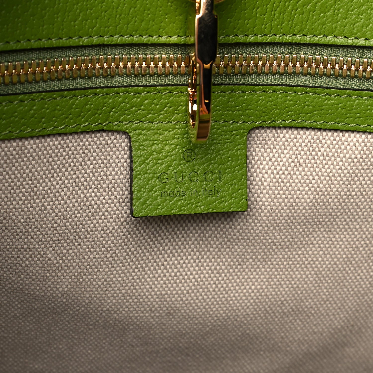 Gucci Fabric Embroidered Square G Forte Dei Marmi Striped Tote Bag Green Yellow 6 of 12