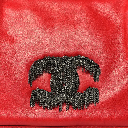 Chanel Lambskin Rock And Cabaret Chain Fringe Accordion Flap Red 8 of 10