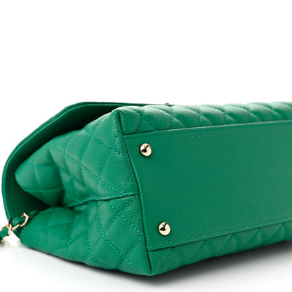 Chanel Caviar Quilted Small Coco Handle Flap Green 9 of 12