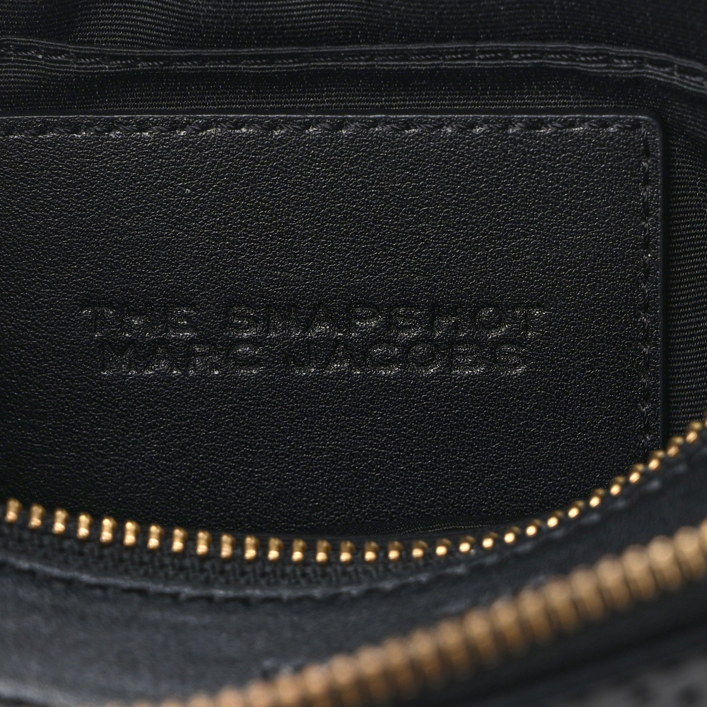 Perforated Calfskin Small Snapshot Camera Bag Black