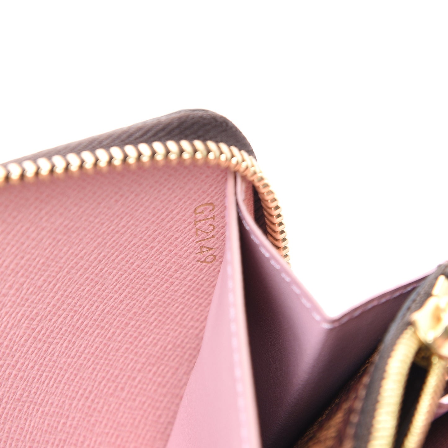 Damier Ebene Clemence Wallet Rose Ballerine