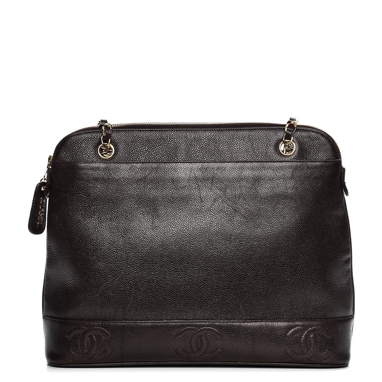 Caviar CC Shoulder Bag Dark Brown