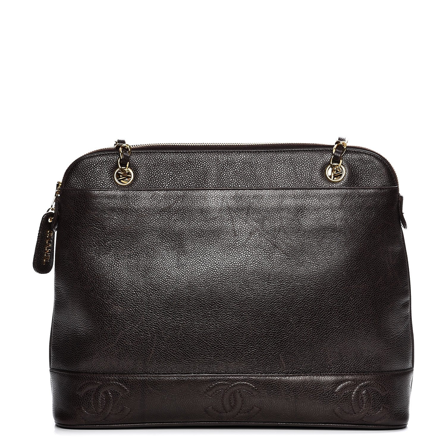 Chanel Caviar CC Shoulder Bag Dark Brown 1 of 14