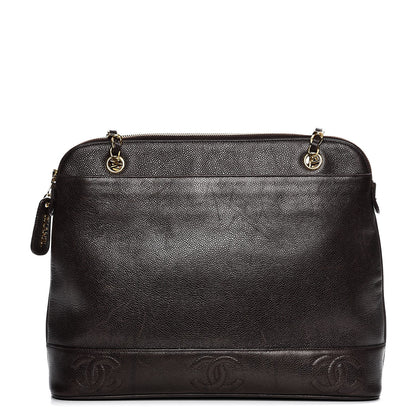 Chanel Caviar CC Shoulder Bag Dark Brown 1 of 14