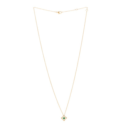 David Yurman 18K Yellow Gold Diamond Emerald Venetian Quatrefoil Pendant Necklace 3 of 5