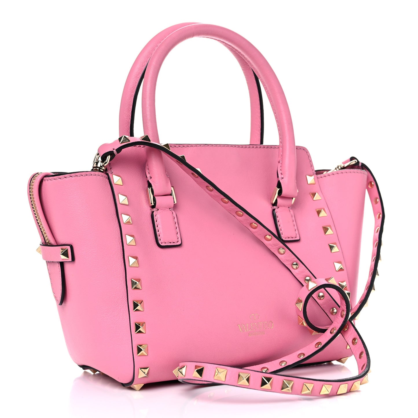 Vitello Mini Rockstud Double Handle Tote Ninphea