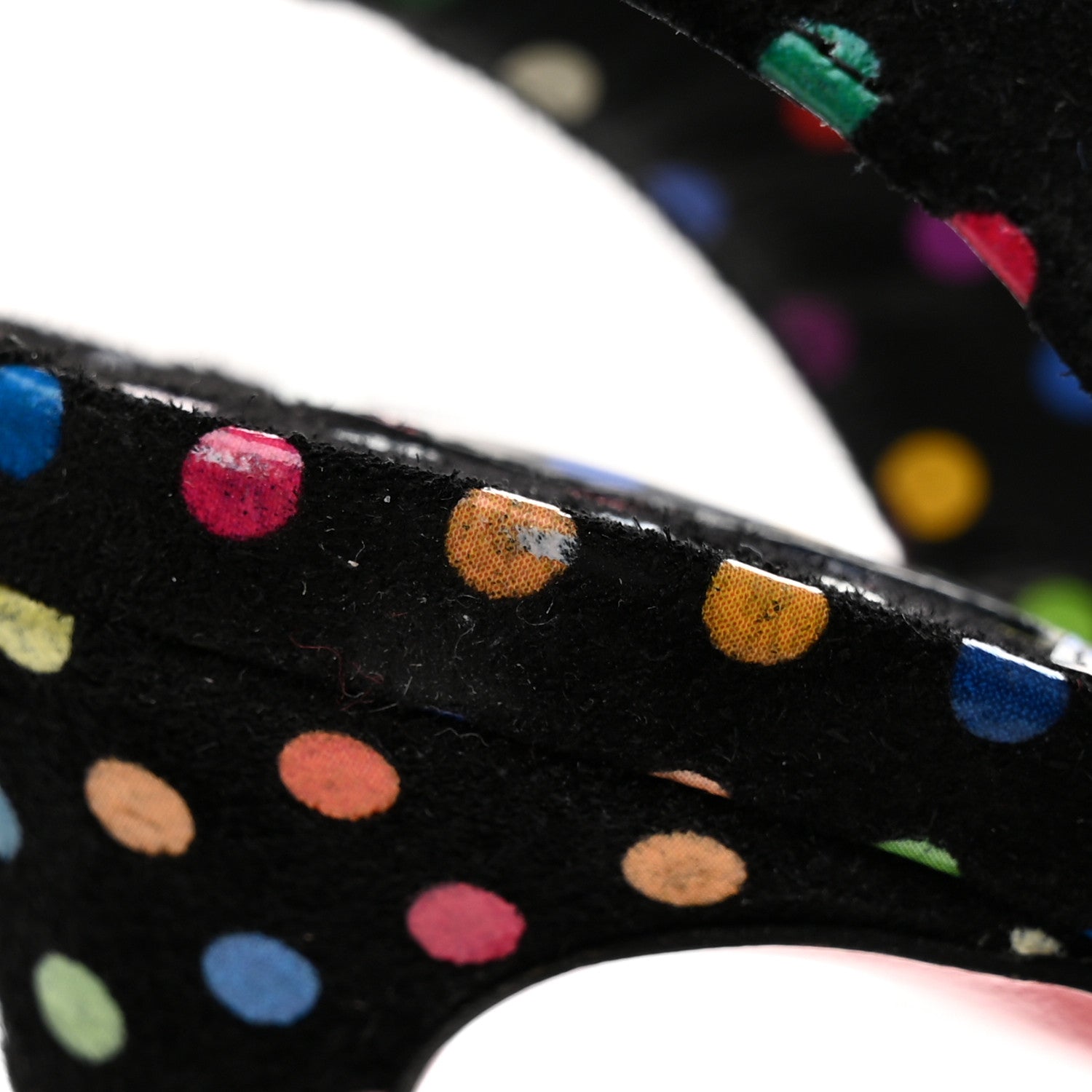 Christian Louboutin Suede O Marylin Sandals Heels 37.5 Black Multicolor 9 of 12