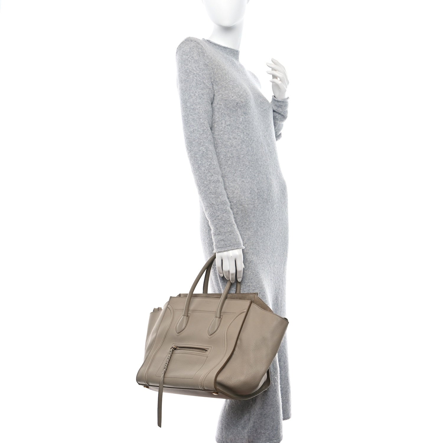 Celine Smooth Calfskin Medium Phantom Luggage Taupe 2 of 13