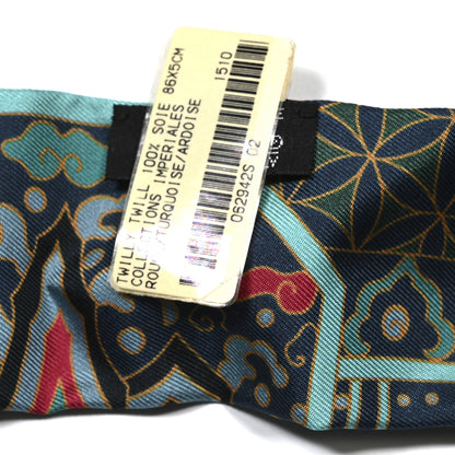 Hermes Silk Collections Imperiales Twilly Rouge Turquoise Ardoise 3 of 4
