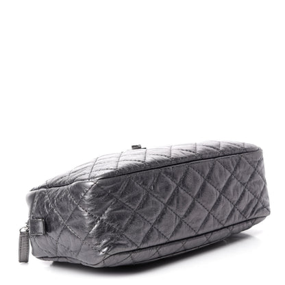Chanel Metallic Aged Calfskin Quilted Medium Reissue Camera Case Dark Silver 4 of 11