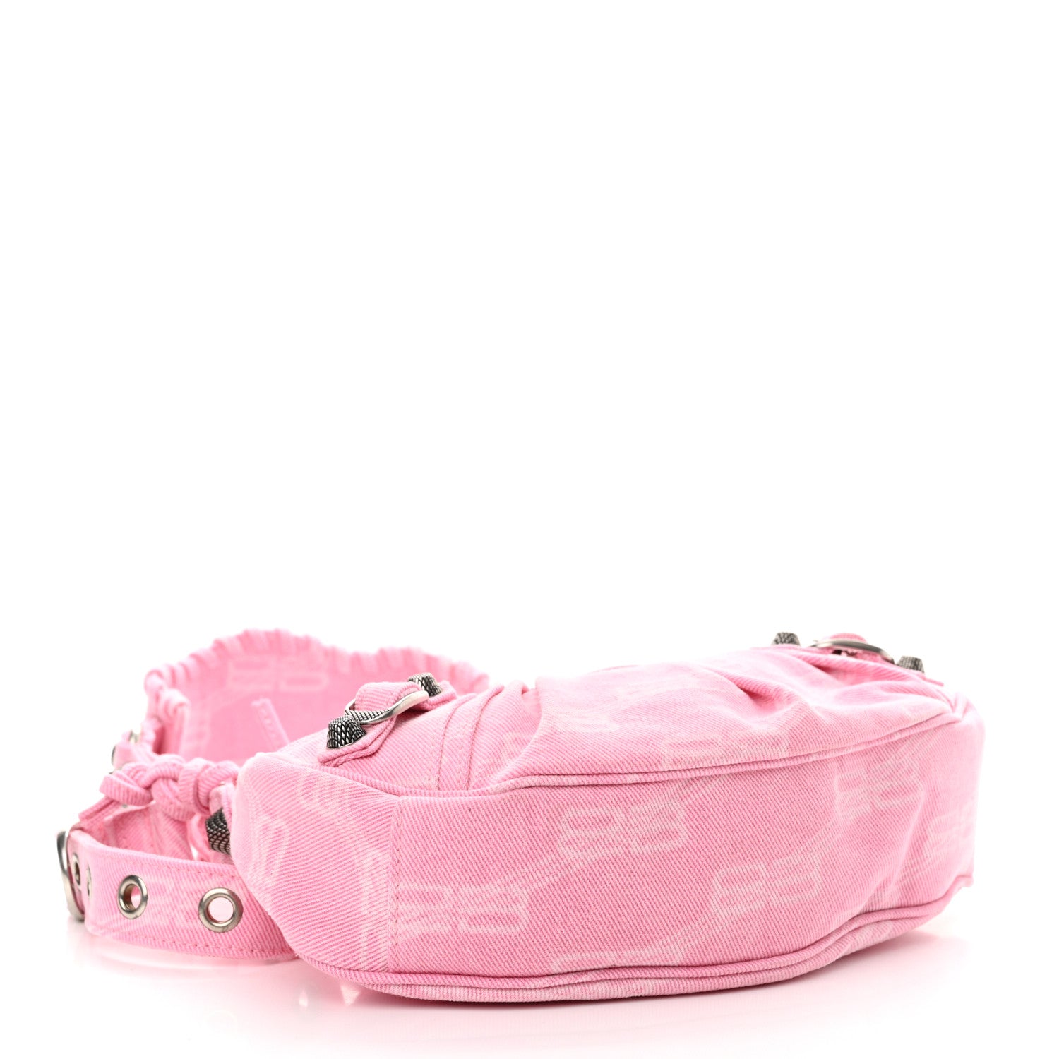 Balenciaga Denim BB Monogram Le Cagole Shoulder Bag XS Pink 5 of 11