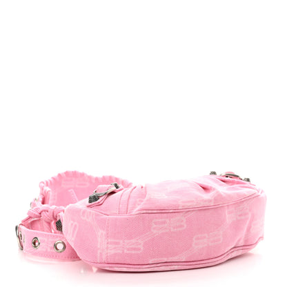Balenciaga Denim BB Monogram Le Cagole Shoulder Bag XS Pink 5 of 11