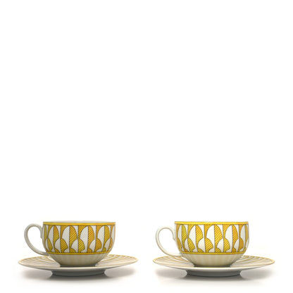 Hermes Porcelain Soleil d'Hermes Breakfast Cup And Saucer Set Of 2 3 of 10
