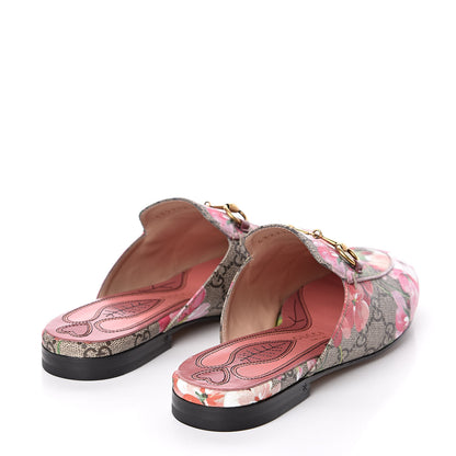 Gucci GG Supreme Monogram Blooms Womens Princetown Slippers 36 Beige Multicolor Dry Rose 4 of 9