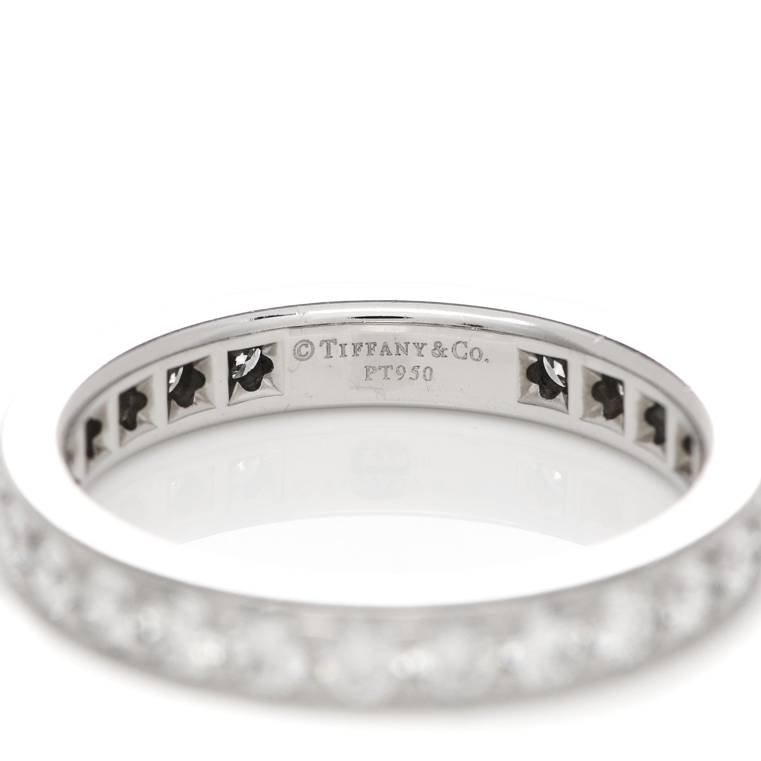 Tiffany Platinum Diamond 3.2mm Legacy Band Ring 56 7.5 4 of 5