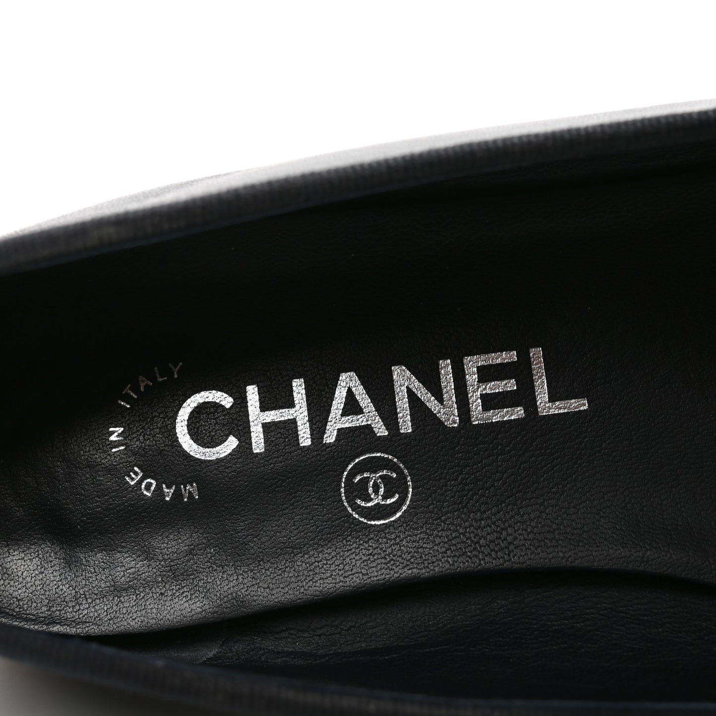 Goatskin CC Cap Toe Ballerina Flats 37.5 Dark Blue
