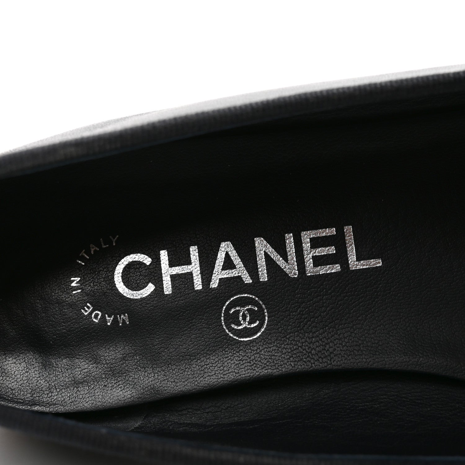 Chanel Goatskin CC Cap Toe Ballerina Flats 37.5 Dark Blue 7 of 9