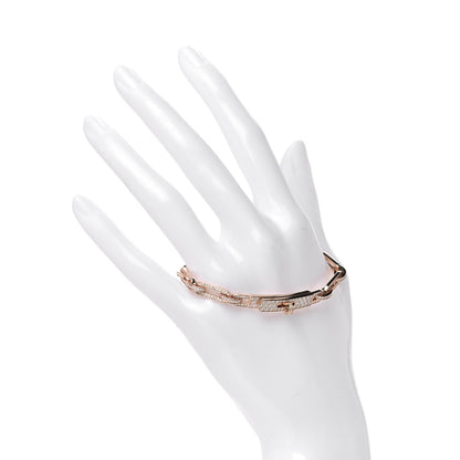 Hermes 18K Rose Gold Diamond Full Pave PM Kelly Chaine Bracelet SH 2 of 4