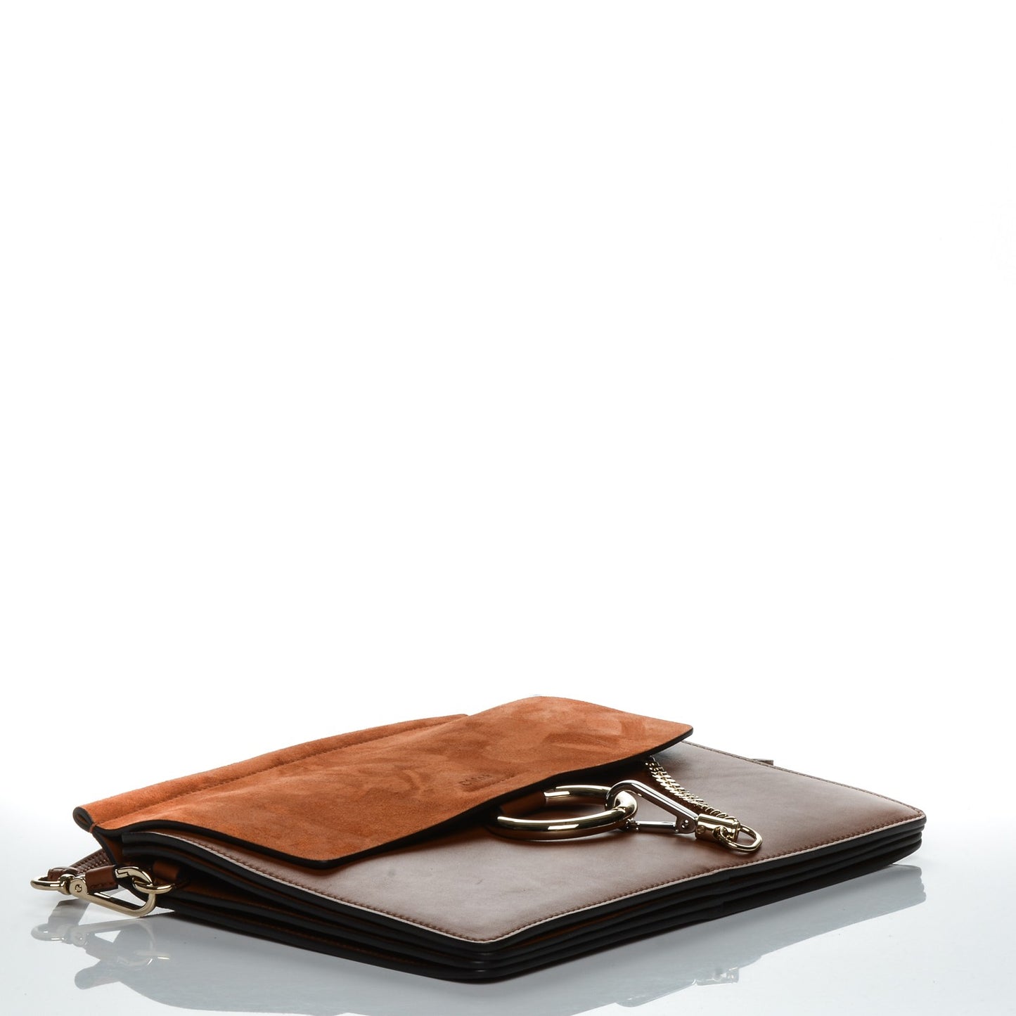 Suede Calfskin Medium Faye Shoulder Bag Tobacco