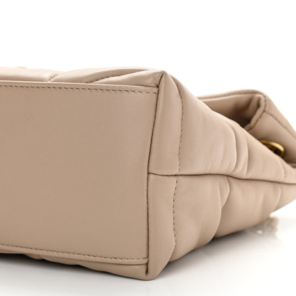 Saint Laurent Lambskin Quilted Small Loulou Puffer Monogram Chain Satchel Dark Beige 11 of 11