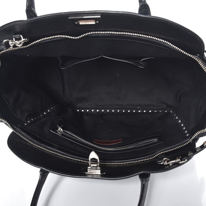 Valentino Garavani Textured Calfskin Rockstud Tote Black 6 of 10
