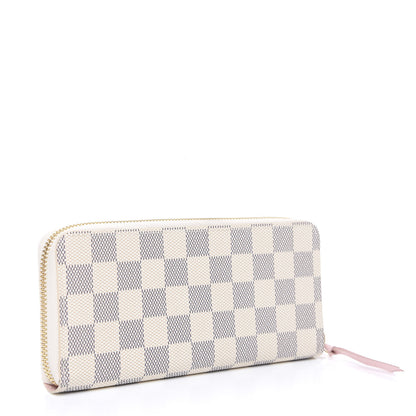 Louis Vuitton Damier Azur Clemence Wallet Rose Ballerine 2 of 7